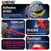 ANENG Smart Digital Multimeter 626 6000 Counts, AC/DC Voltage/Current, Resistance, Capacitance, Temperature, NCV Tester 1 Pack