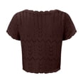 thumbnail image 6 of Lixiuxyad Womens Open Front Cardigan Breathable Lace Knit Summer Beach Cover Up For Lightweight Short Sleeve Open Front Cardigan,Brown, 6 of 6