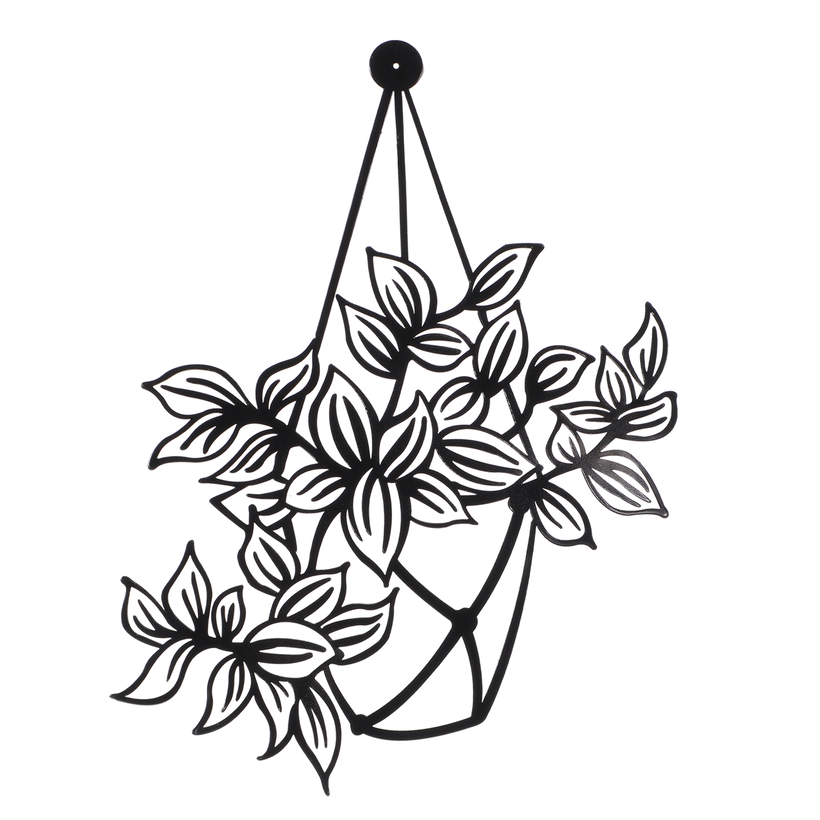 Metal Wall Decor Hanging Flower Basket Wall Art Iron Floral Wall Sculpture