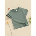thumbnail image 3 of Loicainy Baby Toddler Boy Solid Color T shirt 6 12 18 24 Months 2T 3T 4T Short Sleeve Crew Neck Summer Tops Clothes for Casual Daily, 3 of 9