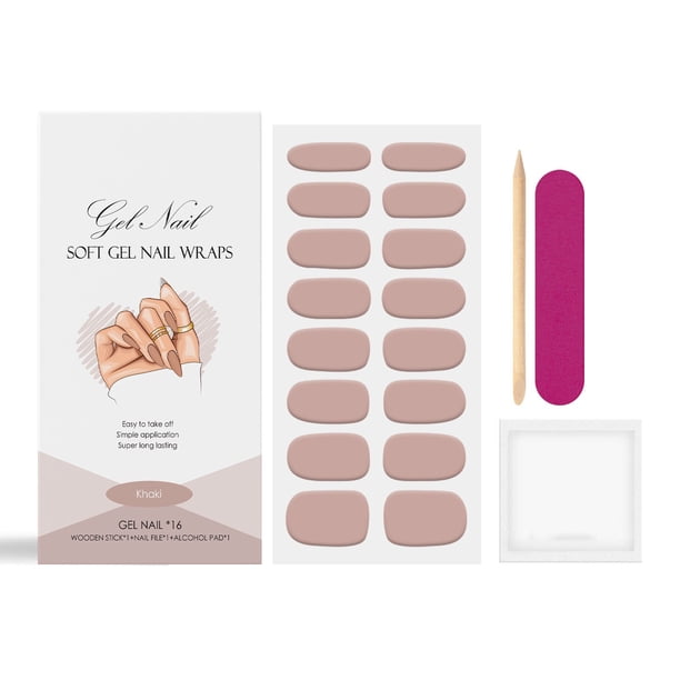 Juego de pegatinas de gel suave para uñas, decoraciones fáciles de uñas, uñas personalizadas, puntas de gel de larga duración, juego de pegatinas para uñas