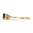 thumbnail image 5 of Auriga Fine Jewelry 14K Yellow Gold Polished Created Emerald Bow Ring for Women Size- 7, 5 of 6