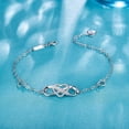 thumbnail image 4 of Women Bracelets 925 Sterling Silver Infinity Heart White Gold Plated Diamond Adjustable Bracelet Best Mother's Day Gifts for Women Girls - -, 4 of 4