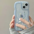 thumbnail image 5 of Compatible for iPhone 13 Pro Case Clear,Flower Cute Wavy Phone Case,Floral Aesthetic Protective Soft TPU Blue Case for iPhone 13 Pro Women Girl 6.1 inches, 5 of 14