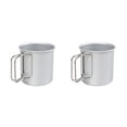 thumbnail image 1 of Wosthever Taza de aleación de aluminio, mango ligero de Metal, taza plegable, tazas de agua para café, pícnic al aire libre, Camping, viajes, Plata 2piezas, 1 of 6