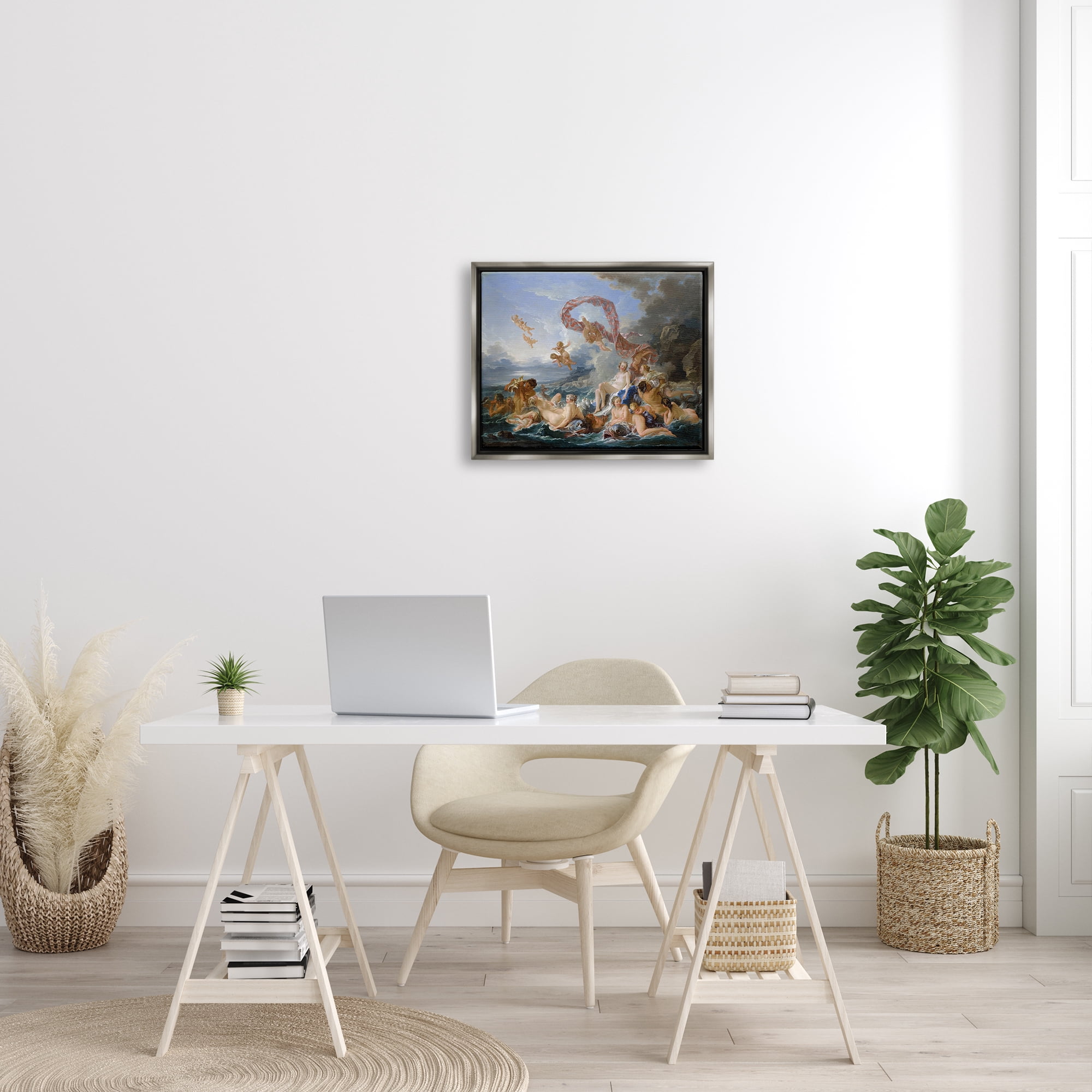 Stupell Industries The Triumph of Venus Francois Boucher Classic Painting Painting Luster Gray Floating Framed Canvas Print Wall Art, Design by one1000paintings