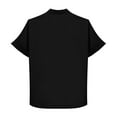 thumbnail image 5 of Womens Workout T Shirts Fashion Simple V Neck Solid Button Short Sleeve Womens Work Tops,Black,L, 5 of 6