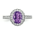 thumbnail image 5 of Primal Gold 14 Karat White Gold 8x6mm Oval Amethyst and Diamond Ring, 5 of 7