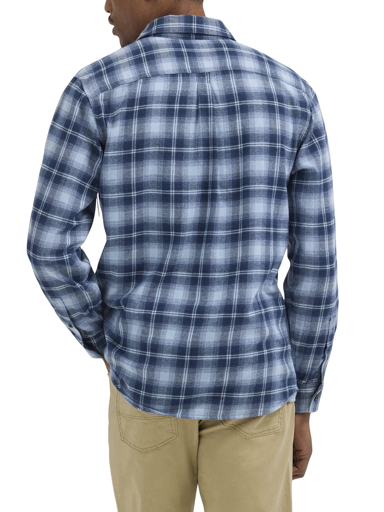 Wrangler® Men's and Big Men's Relaxed Fit Brushed Flannel Shirt with Long Sleeves, Sizes S-5XL