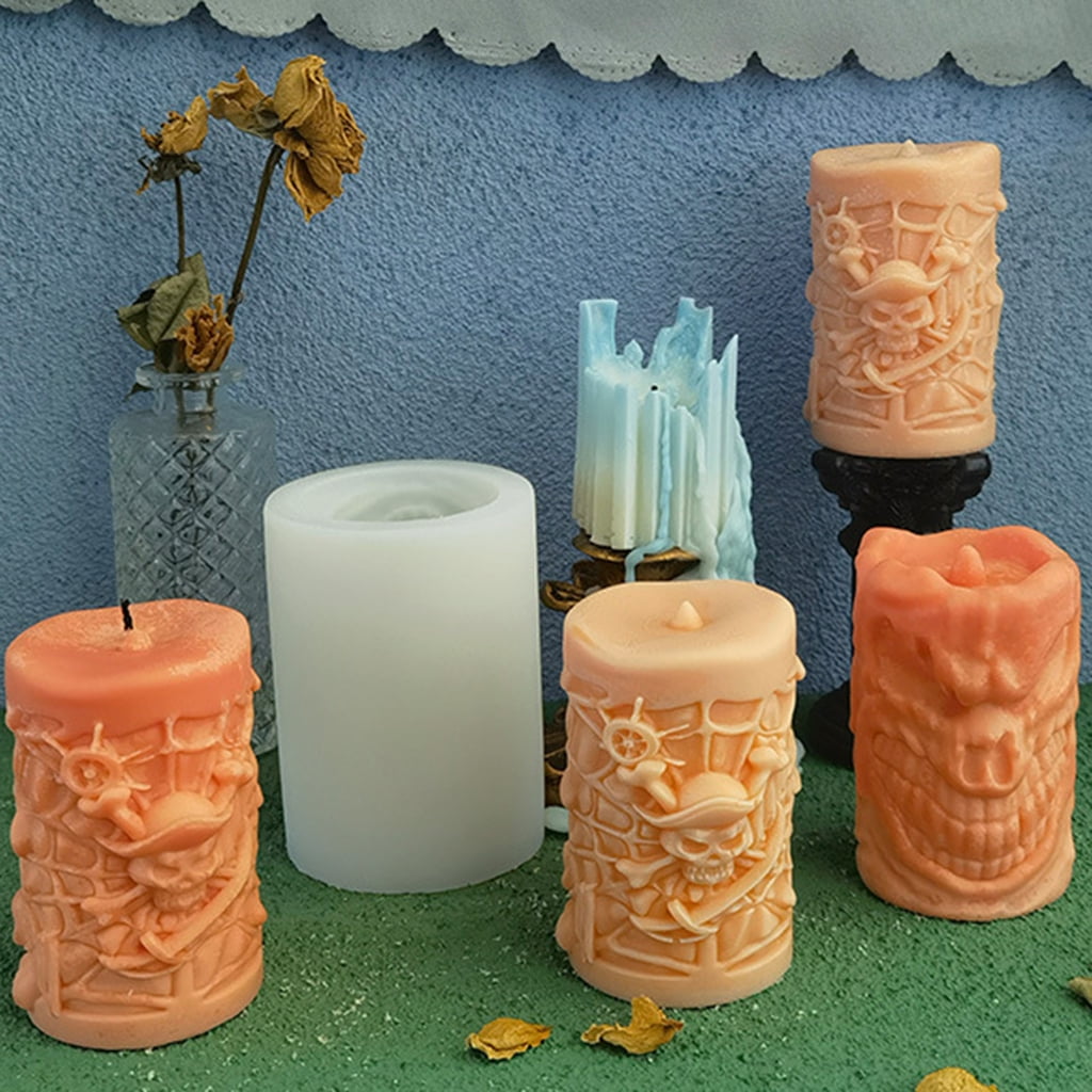 3D Skull Silicone Mold for Halloween Candle Making Resin Molds Handmade Soap Clay Mould DIY Cake Chocolate Decorating