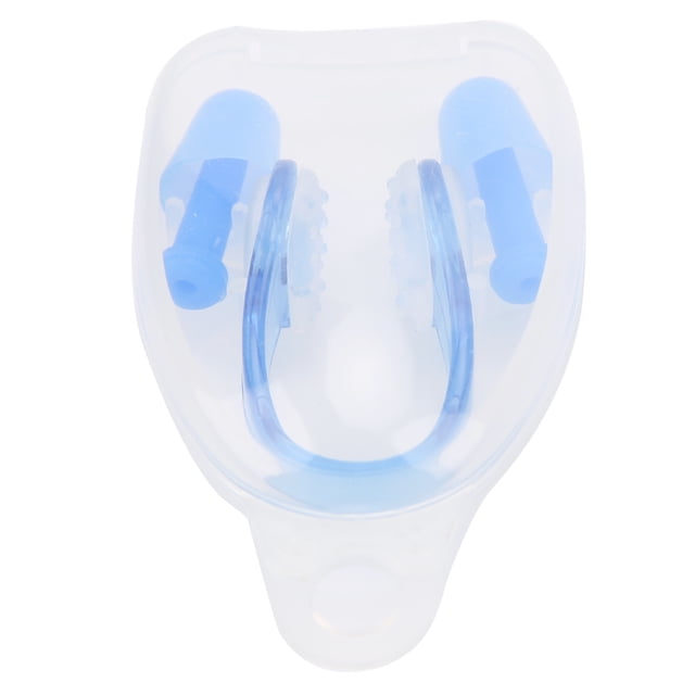 Earplugs Nose Clip Set, Waterproof Swimming Earplugs And Nose Clips Soft Earplugs Nose Clip For Surfing Sleeping Reading, Yoga Aircraft Construction Blue