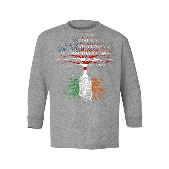 Awkward Styles St Patricks Day Youth Long Sleeve T-shirt American Roots Crewneck Tee for Kids Proud Irish