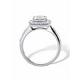 thumbnail image 2 of PalmBeach Jewelry Princess-Cut Created White Sapphire Halo Engagement Ring 1.99 TCW in Platinum-plated Sterling Silver, 2 of 5