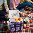 thumbnail image 5 of FORMRS Insulated Cooler Bag 24 Cans Capacity Soft Leakproof Lunch Box with Side Pockets, Purple Wildflowers Pattern, 5 of 7