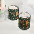 thumbnail image 2 of Yayeee 4 Pack Qtip Holder Bathroom Cotton Swab Canister with Lid Clear Dispenser Set, Brown Christmas Gingerbread, 2 of 6