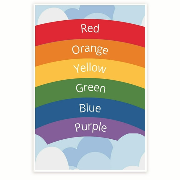 Bliss Monkey Co. Colors For Early Learning - Pre K - Kindergarten - 1st Grade - Classroom Poster - 12 x 18 Inch Poster - Unframed - Premium 100lb Gloss - Made In USA - BMCP002