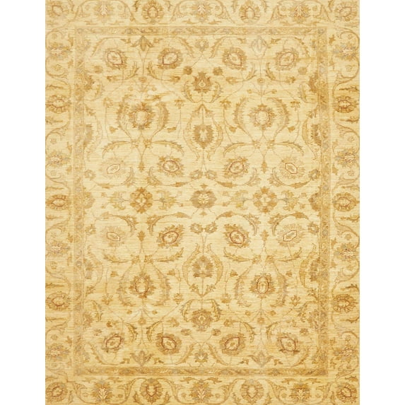 Ahgly Company Indoor Rectangle Abstract Chrome Gold Yellow Oriental Area Rugs, 2' x 3'