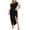 Black, variant on Women Plus Size Ruched Midi Dress Asymmetrical Off Shoulder Sleeveless Elegant Cocktail Party Evening Fitted Bodycon Dress with Slit, Black XXL
