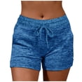 thumbnail image 2 of Amzcrzy Womens Shorts Gym Shorts Spring Summer Solid Color Pockets Yoga Drawstring Outwear Sports Shorts For Women Shorts Women Running Shorts Women Athletic Shorts Women Plus Size Shorts, 2 of 7