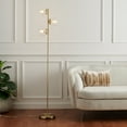 thumbnail image 2 of SAFAVIEH Niobe 65 in. 3-Light Glam Antique Gold Iron Floor Lamp with Clear Shade, 2 of 11