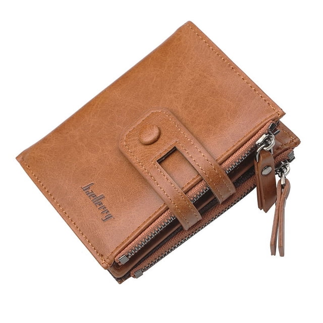 Cartera de hombre Cartera vintage con hebilla estilo coreano Monedero multifunción con cremallera para hombre