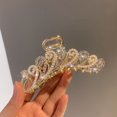 thumbnail image 5 of Nueva y elegante garra de pelo de Metal geométrica hueca dorada, pinzas para el cabello Vintage para mujer, diadema, horquilla, accesorios para el cabello de cangrejo JM, 5 of 5