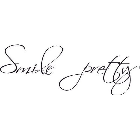 Smile Pretty, Vinyl Wall Decal by Scripture Wall Art, 11"x22" Black, Great for Photographers and Dentists Offices