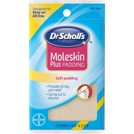 Dr. Scholl's Moleskin Plus Padding for Relief of Corns/Calluses, 3 ct