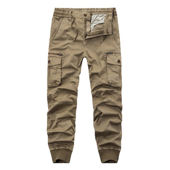 Blmnix Low Rise Men Pants Fishing Pants Baggy Cargo Travel Pants Pants Cropped Taper Yellow Men's Casual Pants,XL