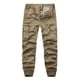 thumbnail image 1 of Pantalones largos para hombre, multibolsillos, lavados, informales, para exteriores, de algodón y poliéster, 1 of 3