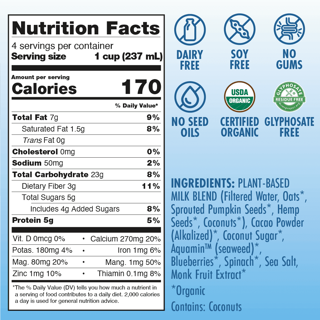 Chocolate Kiki Milk - Organic Plant-Based Milk - Shelf Stable - (32 oz pack of 6)