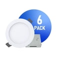 thumbnail image 1 of RS Lumière Encastrée LED 6 Pouces 5CCT, 12W, jusqu'à 1000LM, Dimmable, Classée IC, 2700K-3000K-3500K-4000K-5000K, Réglable et Rotative, Energy Star, ETL, Humidificateur, 1 of 7