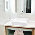 thumbnail image 7 of Aquaterior Rectangle White Porcelain Ceramic Bathroom Vessel Sink Bowl Basin with Chrome Drain 19-2/7"x15"x5-1/8", 7 of 7
