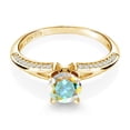 thumbnail image 2 of Gem Stone King 1.58 Ct Round Mercury Mist Mystic Topaz 18K Yellow Gold Plated Silver Ring (Size 6), 2 of 4