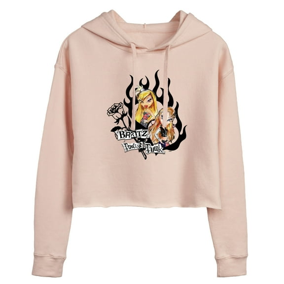 Bratz - Hearts & Flames in a Frame - Juniors Cropped Pullover Hoodie