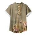 thumbnail image 5 of Pompotops Blouse Décontractée à Col pour Femmes Manches Courtes Imprimé Chemise Ample Boutons Cardigan Liquidation, 5 of 5