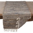 thumbnail image 3 of Fennco Styles Chindi Cotton Jute Table Runner with Fringe 16 x 72 Inch - Blue-Grey Table Cover for Home, Dining Room, Banquets, Family Gathering and Special Occasion, 3 of 4