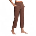 thumbnail image 5 of COMVALUE Pants for Women Stretch Cropped Summer Casual Capris Office Work Slacks Yoga Dress Pant Pants (Brown, XL), 5 of 9