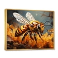 thumbnail image 2 of Designart "Geometric Portrait of a Busy Bee II" Animals Floater Framed Canvas Wall Art, 2 of 7
