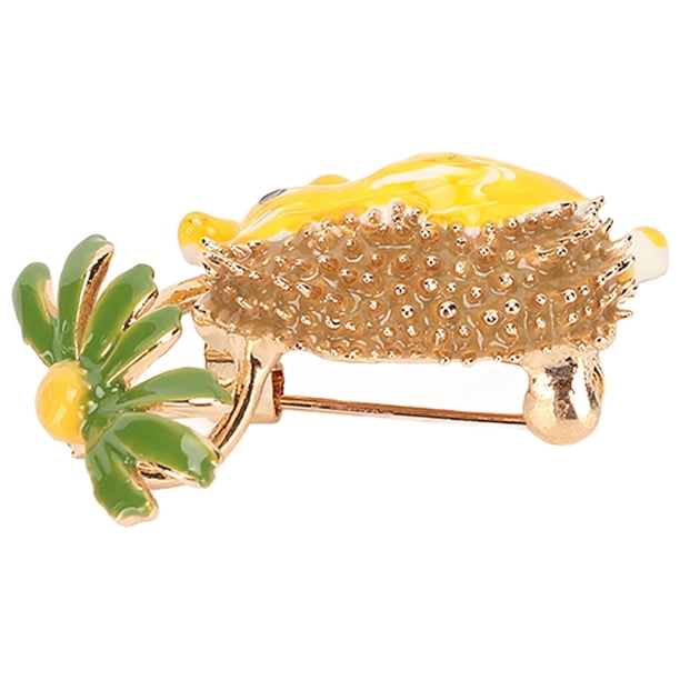 Broche De Animales De Dibujos Animados, Joyería Broche De Erizo Elegante aleación Verde Amarilla Encantadora Para Viajes De Trabajo