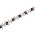 thumbnail image 4 of .925 Sterling Silver, Lab-Grown Gemstone and 1/6 Cttw Round Diamond Tennis Bracelet (H-I Color, I1-I2 Clarity) - Created Garnet, January Birthstone, 4 of 8