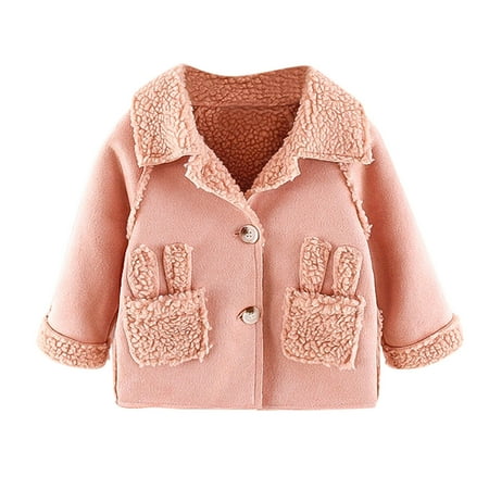 

Aompmsdx Toddler Girls Coat Winter Windproof Thicken Coat Jacket Child Cartoon Rabbit Warm Fleece Outerwearhello Kitty
