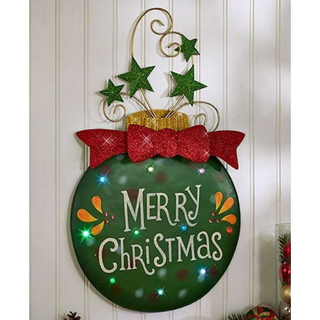 Lighted Ornament Wall  Hangings Merry Christmas  Walmart  com