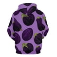 thumbnail image 6 of Dark Eggplant Pattern Regular Fit Hoodie, Sporty Pullover Hooded Sweatshirt for Men Women M, 6 of 6