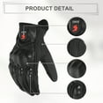 thumbnail image 4 of Unique Bargains 1 Pair Riding Gloves Motorcycle Gloves Touchscreen Gloves for Men for Cycling Driving Leather Black L, 4 of 7