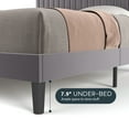 thumbnail image 4 of Einfach Queen Size Platform Bed Frame with Upholstered Adjustable Velvet Vertical Tufted Headboard, Grey, 4 of 7