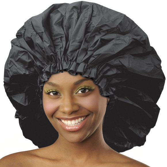 Donna Super Jumbo Gorro de Ducha Material Impermeable 1 Pieza para Mujeres o Hombres Gorro de Ducha para Juegos de Rodillos Envolturas de Seda Afros Twist y más Reutilizable 1 Pieza COLOR NEGRO