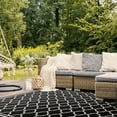 thumbnail image 5 of SAFAVIEH Courtyard Alina Geometric Quatrefoil Indoor/Outdoor Area Rug, Black/Beige, 8' x 11', 5 of 16
