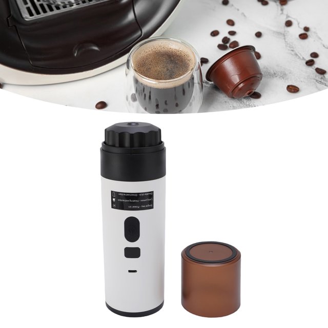 Portable Capsule Coffee Maker, Portable Electric Coffee Machine 72W Self Heating for Outdoor
