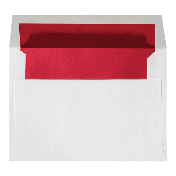 LUXPaper A2 Invitation Envelopes, 4 3/8 x 5 3/4, Red Foil Lining, 50 Pack